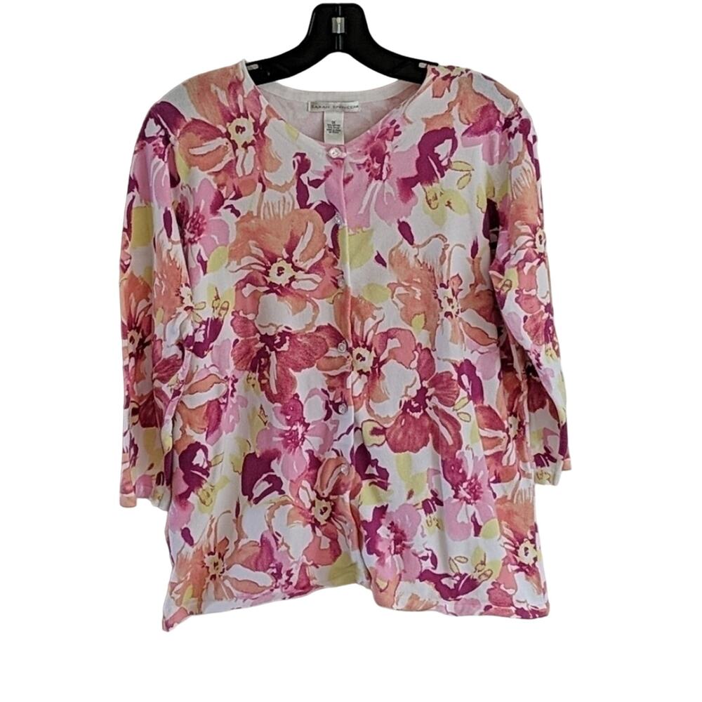 EUC Sarah Spencer Floral Cardigan